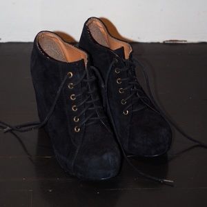 Black Suede Jeffery Campbell Wedges
